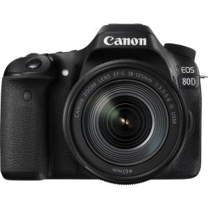 Canon EOS 80D DSLR Camera with 18-135mm f/3.5-5.6 IS USM Lens 24.2MP APS-C CMOS Sensor Built-In Wi-Fi with NFC RGB+IR 7560-Pixel Metering Sensor